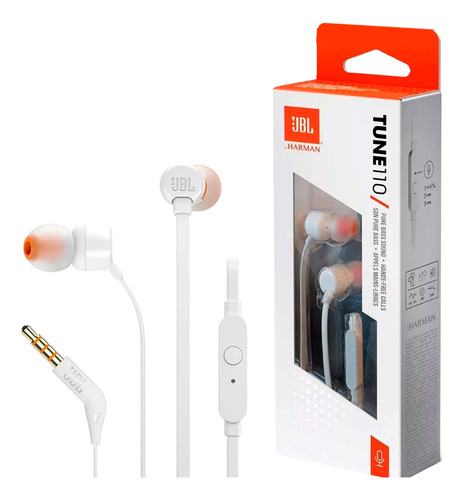 Audifono Tune110 Jbl 3.5mm Blanco [ Jblt110whtam ]