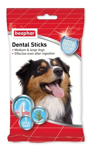 Premios Sticks Dentales Beaphar Perro Raza Grande. 7 Piezas.