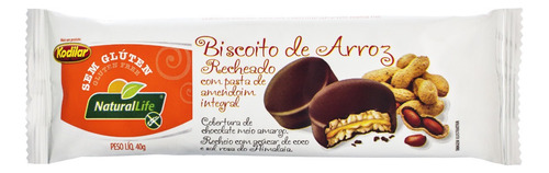 Biscoito Arroz Amendoim Coberto  Chocolate 40g Natural Life