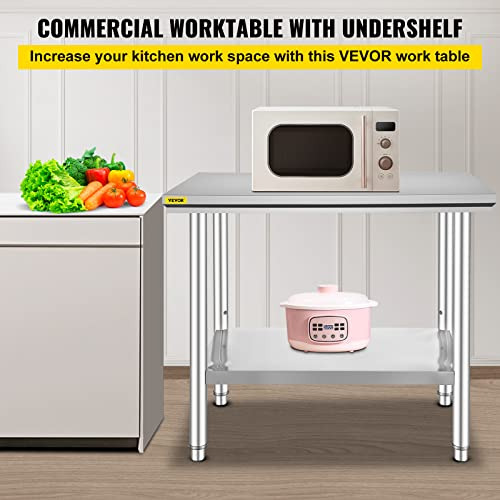 Mesa De Trabajo De Acero Inoxidable De 24 X 36 X 32 Pul...