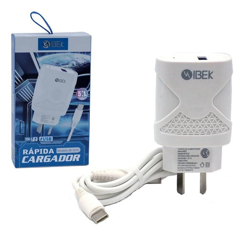Cargador Carga Rapida 18w + Cable C Para LG K41 / K61 / K51s