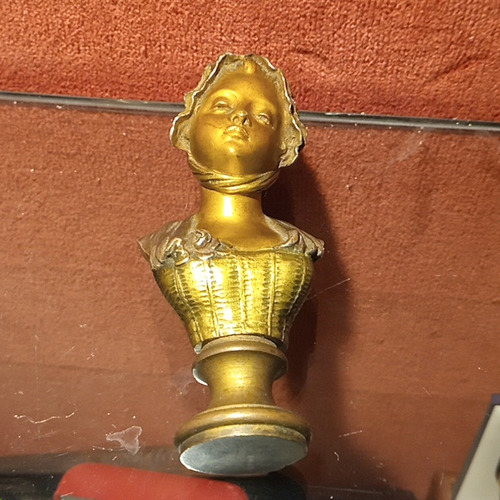 Figura Antigua Estatuilla De Bronce Firmado Sello Lacre (Usado)