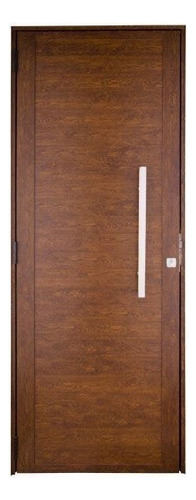 Porta De Lambri 210x100cm Com Textura De Madeira Com Puxador