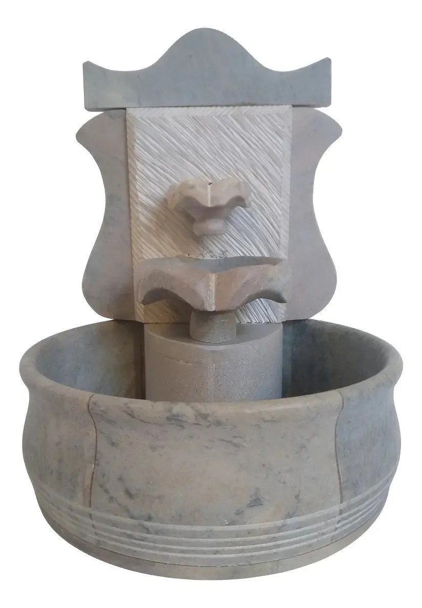 Bebedouro Gato Fonte Chafariz 2 Quedas Pedra Sabão Cor Natural