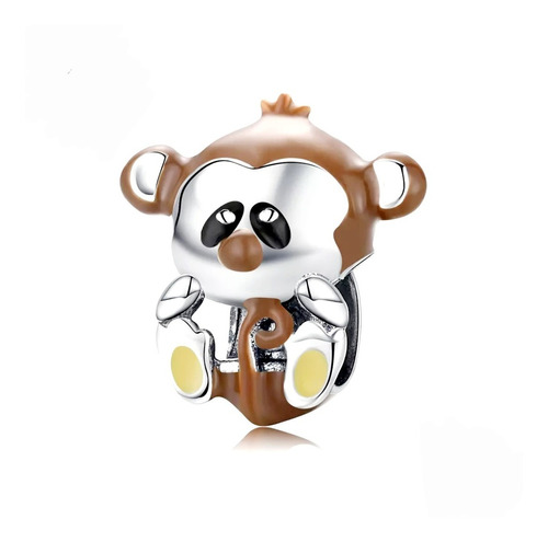 Charm Diseño Monkey, Plata De Ley 925.