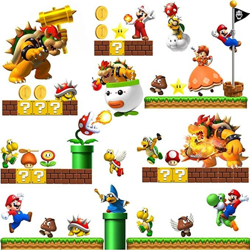 Super Mario Brothers - Calcomanías De Pared Para Construir.