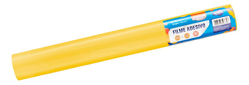 Plástico Adesivo Amarelo Brilho 80mic 45cmx10 Metros Brw