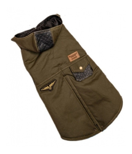 Campera Parka Perro Verde Army Eco Cuero Talles Del 0 Al 4