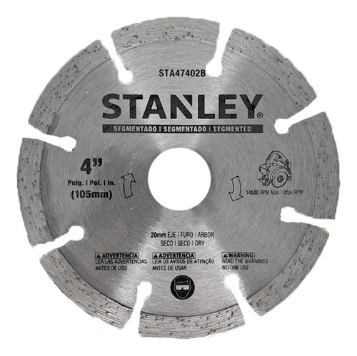 Disco Diamantado Stanley Segmentado Seco 105mm X 20mm - 4  -