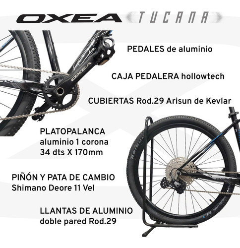 Imagen 4 de 5 de Bicicleta Oxea Tucana 1x11 Shimano Deore Fr. Hidraulico