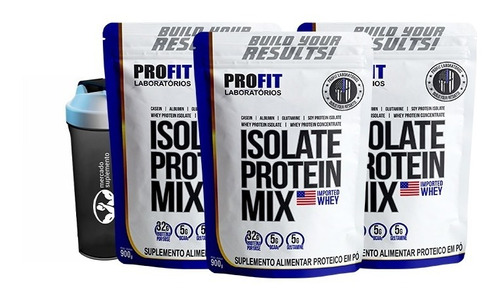 3x Whey Isolado Protein Mix Profit 900g = 2,7kg Coq Free