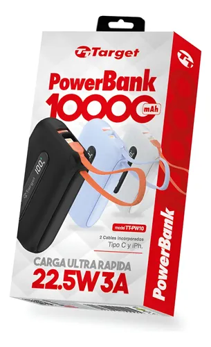 Bateria Externa Power Bank 10.000mah Target Celeste | Cuotas sin interés