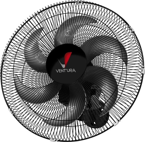 Ventilador De Parede 50cm Ventura Oscilante Preto Bivolt 6p 