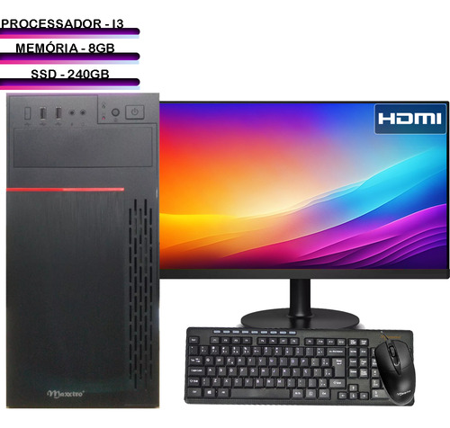 Computador De Mesa Completo Intel I3 8gb Ssd 240gb