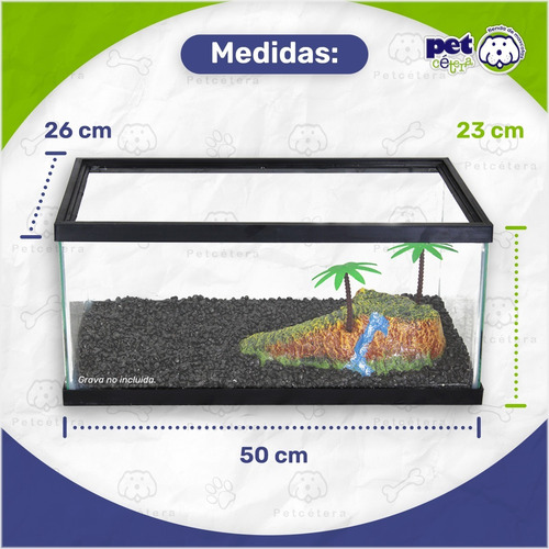 Imagen 3 de 9 de Kit Tortuguero Equipado | Pecera Rectangular | Tortugas