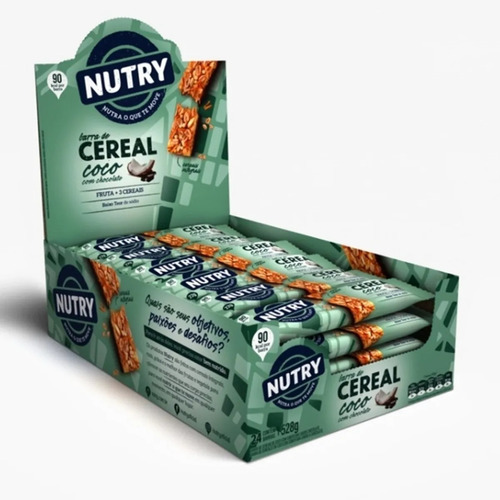 Barra De Cereal Coco Com Chocolate Nutry Kit Com 24x22 Grs