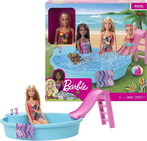 Barbie Alberca Piscina Con Muñeca Mattel