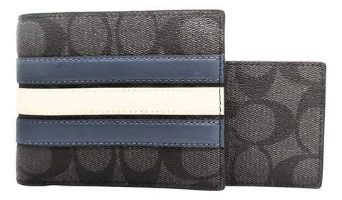 Cinturón Y Cartera + Porta Tarjetas Coach Cinto Reversible Negro/gris-linea Blanca/azul Cinturon Para Traje, Cinturones Casuales, Cinturon Elegante, Cinturones Para Vestir, Hasta T-40