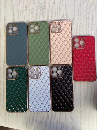 Funda Deluxe Para iPhone 13 Pro Textura Galvaniplastia Color Negro Geométrico
