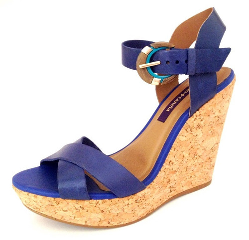 Sandália Plataforma Azul Cravo \u0026 Canela 139801-1 | Mercado Livre