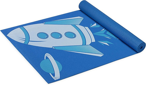 Tapete Para Yoga Gaiam Buho Infantil Para Niñas Y Niños 4 Mm Color Azul / Rocket