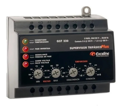 Supervisor Exceline De Voltaje /trifasico / Gst-220