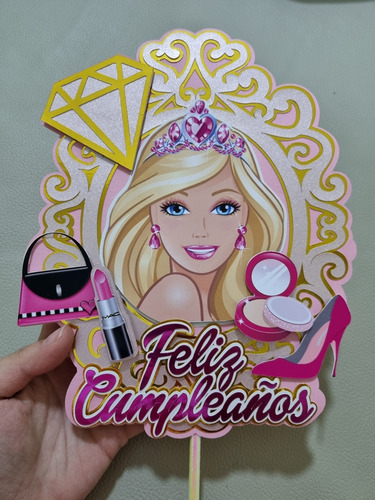 Topper Barbie Para Tortas Decoración Temática Cumpleaños
