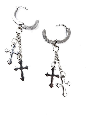 Imagen 2 de 2 de Arete Pendiente Piercing Colgante Hombre Mujer Acero