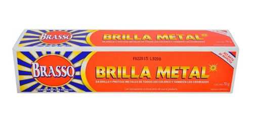 Imagen 1 de 3 de Brasso Brilla Metal Crema Para Pulir Metales Y Cromados 70gr
