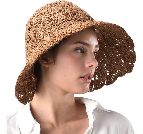 Sombrero Sol Mujer, Sombreros Cubo Plegables Verano, Paja Y