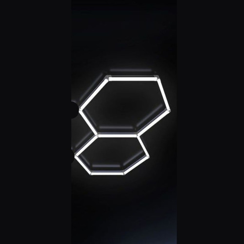 Lámpara Led Hexagonal Doble 220v. 1,60m X 1m. Luz Fría 55w Blanco