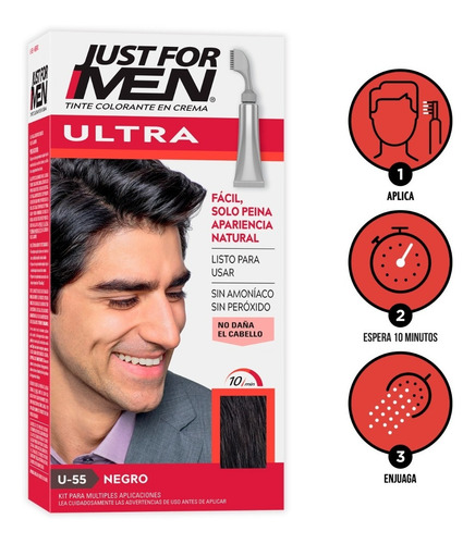 Tinte Just For Men Ultra Negro 35 Caja Con Frasco Con 60 Ml