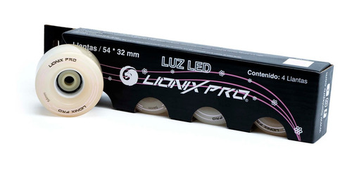 Set De 4 Ruedas Lionix Pro Nebular Con Luz Led 54x32mm