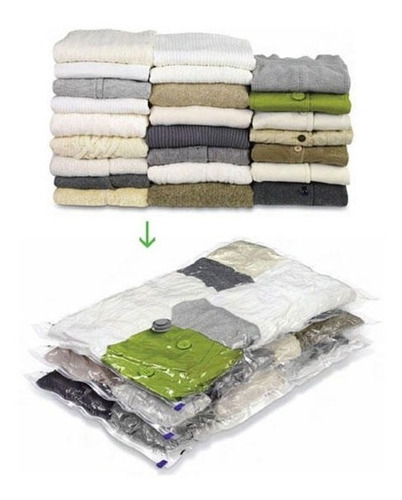 Imagen 10 de 10 de Pack X4 Bolsas Guardar Ropa Al Vacio Ahorra Espacio 80x60cm