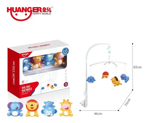 Movil Musical Para Bebe Para Cuna O Corral Animales 0305