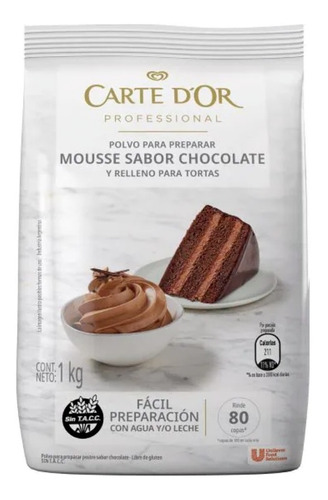 Carte Dor Mousse Chocolate Bolsa X 1 Kg Nuevo Apto Celiacos