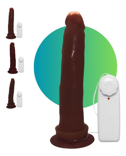 Pênis De Borracha Vibrador 18cm 4,5cm Consolo Marrom Adônis