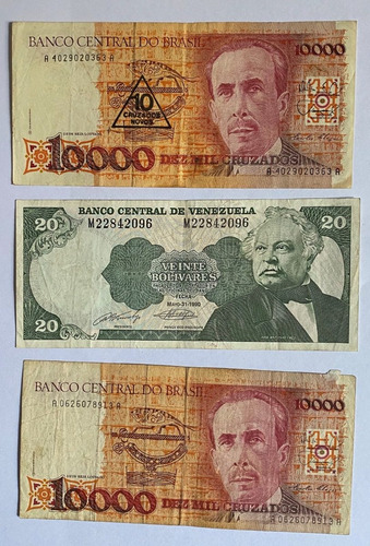 Billetes 3 Venezuela Brasil 1990 20 Bolivares, Bl219
