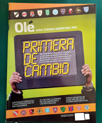 Revista Olé Guía Torneo Apertura 2011 Boca River Fútbol