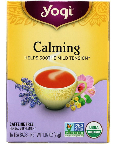 Yogi Tea, Té Calmante Orgánico, Sin Cafeína, 16 Bolsitas