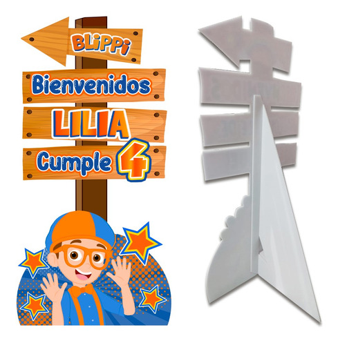 Figura Coroplast Letrero Bienvenida 1m Blippi