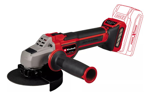 Amoladora Angular Inalámbrica 125mm 18v Vel Variable Einhell Color Rojo