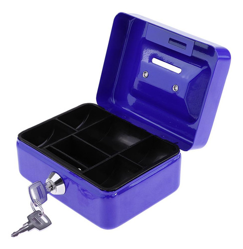 Metal Caja De Almacenamiento Con Cerradura Y Llaves Azul