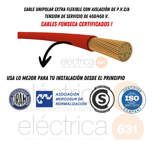 Cable Unipolar 1,5mm Fonseca Pack 6 Rollos De 100m