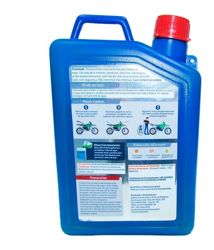 Imagem 3 de 5 de Shampoo Desengraxante Drop Mud Mx-100 Lava Fácil 1 Litro
