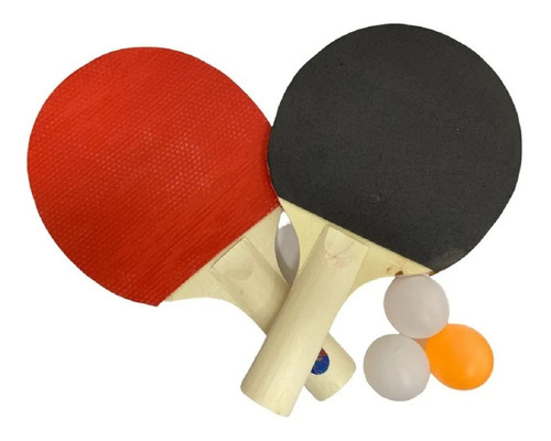 Kit De Juego Ping Pong 2 Paletas+3 Pelotas Juego De Raquetas