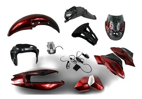 Kit Plasticos Pulsar180 Completo Rojo Para Moto 