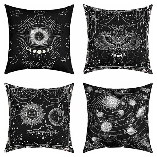 Fundas De Almohada Sol Y Luna Sofá Cama Cama, Juego De...