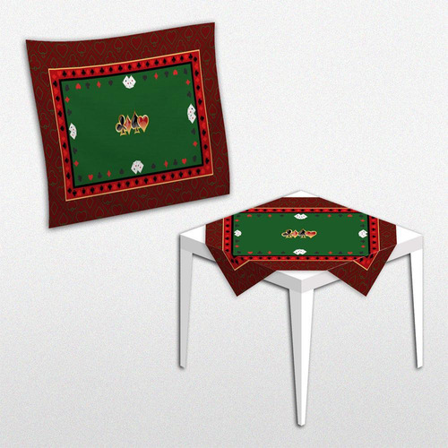 Toalha Forro De Mesa Festa Poker Baralho Tecido Oxford 80cm