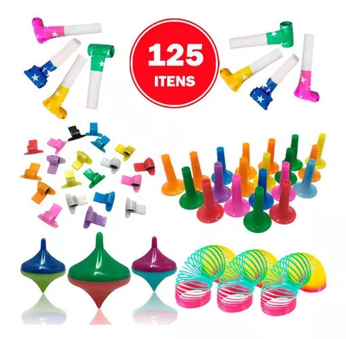 Kit 25 Mini Pião Brinquedo Surpresa Festa Lembrancinha PROMOÇÃO OFERTA